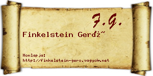 Finkelstein Gerő névjegykártya